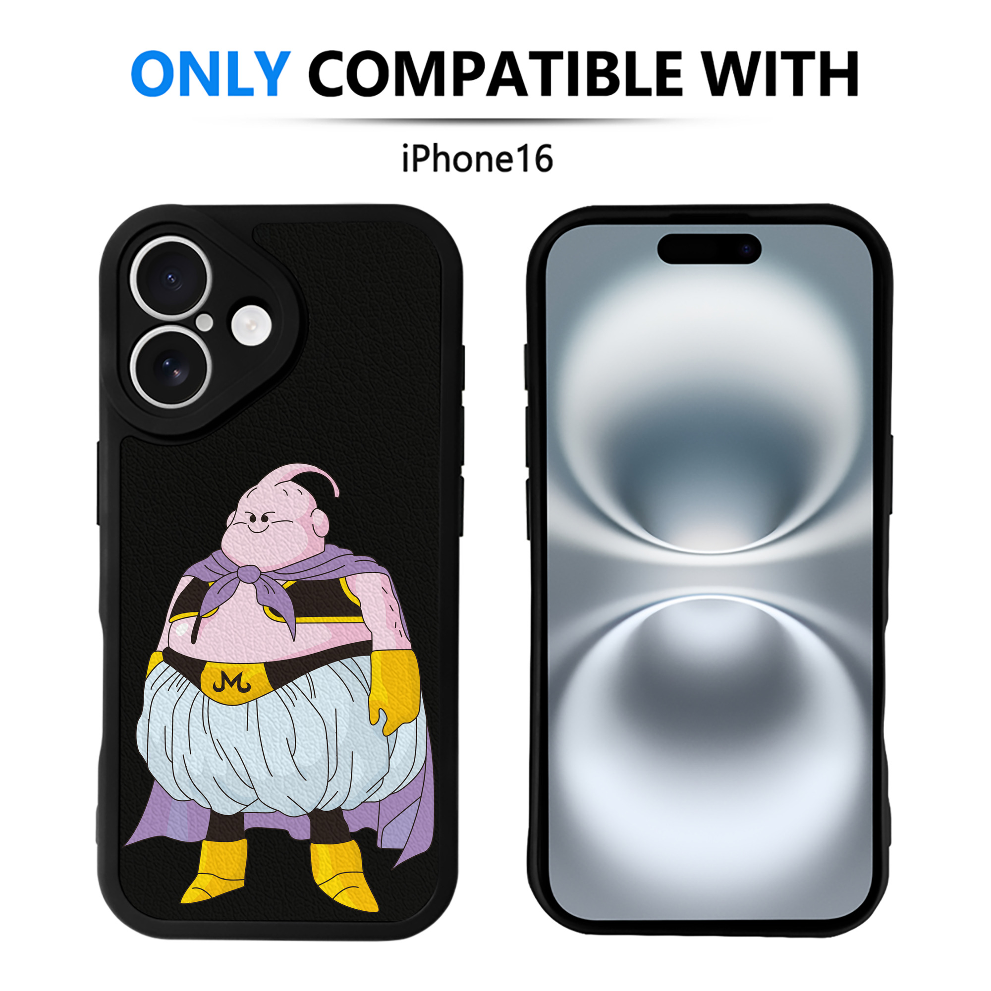 （画像用） ドラゴンボール 魔人ブウ DRAGON BALL Majin Buu 【iPhone 16シリーズ対応】シリコンスマホケース（レザー調） 材質：シリコン